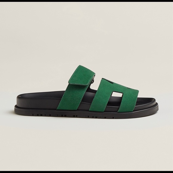 HERMES CHYPRE Vert Électrique SANDALS SIZE 38 - Picture 2 of 4